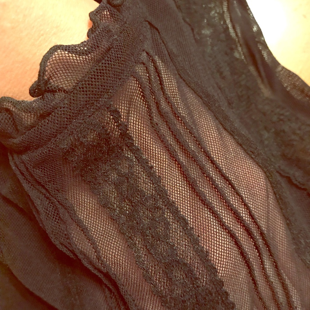 Black lace detail top